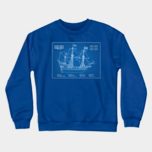 Golden Hind or Golden Hinde. Francis Drake Ship - ADL Crewneck Sweatshirt